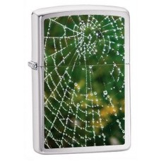 Зажигалка ZIPPO Web Brushed Chrome, латунь с никеле-хром.покрыт., серебр., матов., 36х56х12 мм