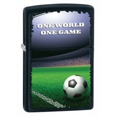 Зажигалка ZIPPO Football Black Matte, латунь с порошковым покрыт., черный, матовая, 36х56х12 мм