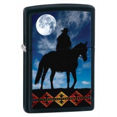 Зажигалка ZIPPO Cowboy Moon Black Matte, латунь с порошковым покрыт., черный, матовая, 36х56х12 мм