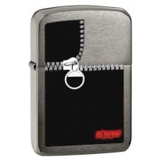 Зажигалка ZIPPO Zipped Black Ice®, латунь с никеле-хром.покрыт.,серебр.,матов.,36х56х12 мм