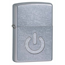 Зажигалка ZIPPO Кнопка включения, латунь с покрытием Street Chrome™, серебристая, 36х12x56 мм