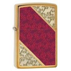 Зажигалка ZIPPO Classic, латунь с покрытием Brushed Brass, золотисто-красный, матовая, 36х12x56 мм