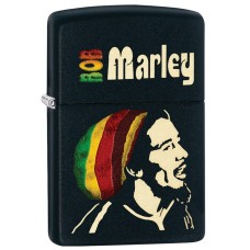 Зажигалка ZIPPO Bob Marley, латунь с покрытием Black Matte, черный, матовая, 36х12x56 мм