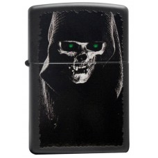 Зажигалка ZIPPO Skull, латунь с покрытием Black Matte, черный, матовая, 36х12x56 мм