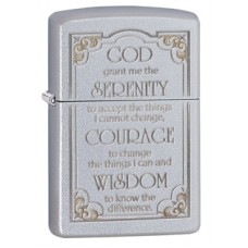 Зажигалка ZIPPO Serenity, латунь с покрытием Satin Chrome™, серебристый, матовая, 36х12x56 мм
