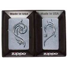 Набор ZIPPO из узкой и широкой зажигалок с покрытием Street Chrome™, серебристый, матовые