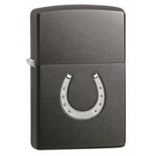 Зажигалка ZIPPO Horeshoe, латунь с покрытием Gray Dusk, серая, матовая, 36х12x56 мм