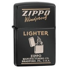 Зажигалка ZIPPO Classic, латунь с покрытием Ebony™, черный, глянцевая, 36х56х12 мм