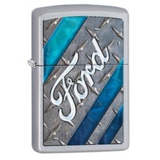 Зажигалка ZIPPO Ford, латунь с покрытием Satin Chrome™, серебристый, матовая, 36х12x56 мм