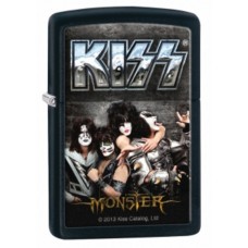 Зажигалка ZIPPO Kiss, латунь с покрытием Black Matte, чёрный, матовая, 36х12x56 мм