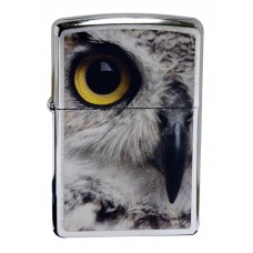 Зажигалка ZIPPO Owl, латунь с покрытием Brushed Chrome, серебристая, матовый хром, 36х12x56 мм