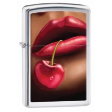 Зажигалка ZIPPO Lips, латунь с покрытием High Polish Chrome, серебристый, глянцевая, 36х12x56 мм