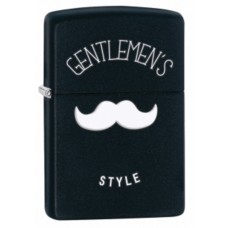 Зажигалка ZIPPO Gentleman's Style, латунь с покрытием Black Matte, чёрная, матовая, 36х12х56 мм