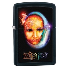 Зажигалка ZIPPO Venetian Mask, латунь с покрытием Black Matte, чёрная, матовая, 36х12x56 мм