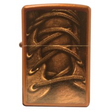 Зажигалка ZIPPO Boot Laces, латунь с покрытием Toffee™, бронзовая, 36х12x56 мм