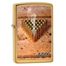 Зажигалка ZIPPO Bullets, латунь с покрытием Brushed Brass, медный, матовый, 36х12x56 мм