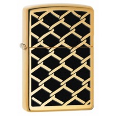 Зажигалка ZIPPO Fence Design, латунь с покрытием High Polish Brass, золотистый, 36х12x56 мм