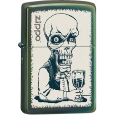 Зажигалка ZIPPO Skeleton, латунь с покрытием Chameleon™, зеленый, глянцевая, 36х12x56 мм