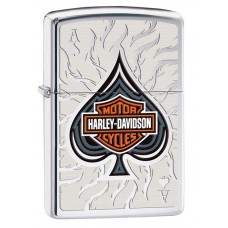 Зажигалка ZIPPO Harley-Davidson®, латунь с покрытием High Polish Chrome, серебристая, 36x12x56 мм