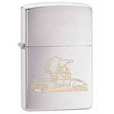 Зажигалка ZIPPO Car, латунь с покрытием Brushed Chrome, серебристый, матовая, 36х12x56 мм