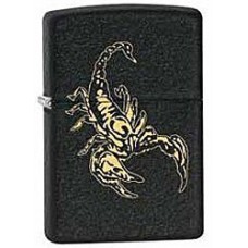 Зажигалка ZIPPO Scorpion, латунь с покрытием Black Crackle, чёрный, матовая, 36х12x56 мм