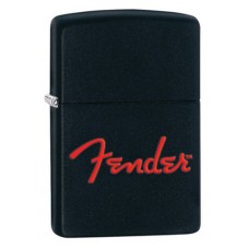 Зажигалка ZIPPO Fender, латунь с покрытием Black Matte, черный, матовая, 36х12x56 мм