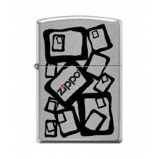 Зажигалка ZIPPO 200 Zippo 2, латунь/сталь с покрытием Brushed Chrome, серебристая, 36x12x56 мм