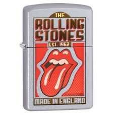 Зажигалка ZIPPO Rolling Stones с покрытием Satin Chrome™, латунь/сталь, серебристая, 36x12x56 мм