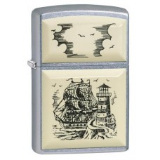 Зажигалка Street Chrome™ Scrimshaw Ship ZIPPO