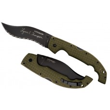 Складной нож Lynn Thompson's Signature Limited Edition XL Voyager Vaquero - COLD STEEL 29UXV, сталь Carpenter CTS® XHP Alloy with DLC Coating, рукоять Olive Drab Griv-Ex™