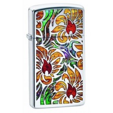 Зажигалка ZIPPO Slim® с покрытием High Polish Chrome, латунь/сталь, серебристая, 30x10x55 мм