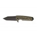 Нож складной EX-02 Tanto Flipper, Black/Green G-Mascus® G10 Handle, Black Blade 9.52 см.