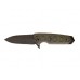 Нож складной EX-02 Spear Point Flipper, Black/Green G-Mascus® G10 Handle, Black Blade 9.52 см.