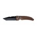 Нож складной EX-03 Black Tanto Blade, Matte Brown Handle 8.89 см.