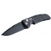 Автоматический складной нож EX-01 Auto, Black Drop Point Blade, Black Aluminum Handle 8.89 см.