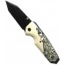 Нож складной EX-02 Spear Point Thumb Stud, Custom Skulls & Bones Handle-2, 95 мм