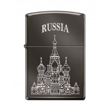 Зажигалка ZIPPO Собор Василия Блаженного, с покрытием Black Ice®, латунь/сталь , чёрная, 36x12x56 мм