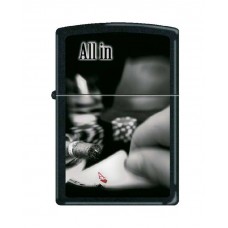 Зажигалка ZIPPO All In, латунь с покрытием Black Matte, чёрная, матовая, 36x12x56 мм