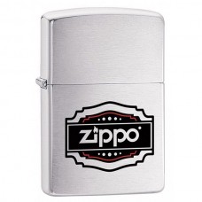 Зажигалка ZIPPO 200 Vintage Zippo с покрытием Brushed Chrome, латунь/сталь, серебристая, 36x12x56 мм