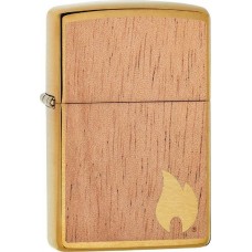 Зажигалка ZIPPO WOODCHUCK с покрытием Brushed Brass, латунь/сталь/, золотистая, матовая, 36x12x56 мм