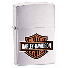 Зажигалка ZIPPO Harley-Davidson®, с покрытием Brushed Chrome, латунь/сталь, серебристая с рисунком, 36x12x56 мм