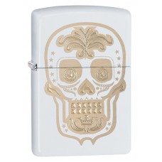 Зажигалка ZIPPO Classic Череп с покрытием White Matte