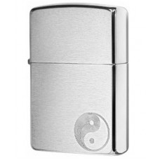 Зажигалка ZIPPO 200 Yin Yang с покрытием Brushed Chrome, латунь/сталь, серебристая, 36x12x56 мм