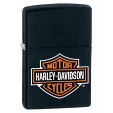 Зажигалка ZIPPO Harley Davidson, латунь с покрытием Black Matte, черный, матовая, 36x12x56 мм