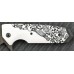 Нож складной EX-02 Tanto Flipper, Custom Skulls & Bones Handle, Chad Nichols Damascus -2