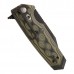 Нож складной EX-02 Tanto Flipper, Black/Green G-Mascus® G10 Handle, Black Blade 9.52 см.