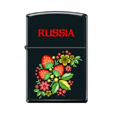 Зажигалка ZIPPO Ягода-Малина, латунь/сталь с покрытием Black Matte, чёрная, матовая, 36x12x56 мм