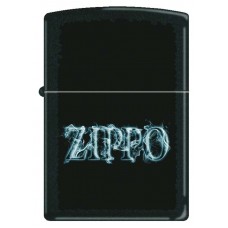 Зажигалка ZIPPO, латунь с покрытием Black Matte, чёрная с надписью Zippo, матовая, 36x12x56 мм