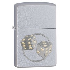 Зажигалка ZIPPO Classic "Кости" с покрытием Satin Chrome™, латунь/сталь, серебристая, матовая, 36x12x56 мм