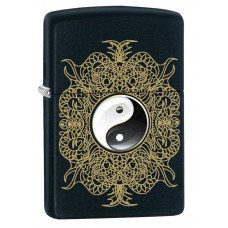 Зажигалка ZIPPO Classic Инь-Янь с покрытием Black Matte